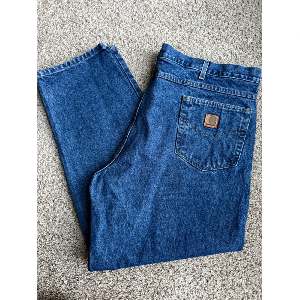 Carhartt B17 DST Relaxed Fit Tapered Leg Jeans Mens 44x30 Dark Stone Blue Denim